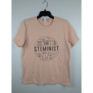 Steminist Women's Light Pink‎ Short Sleeve T-shirt Large Feminist STEM Science